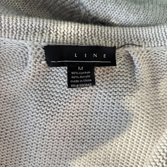 Line The Label Women's Size Medium Cardigan Gray Metallic Knit Office Chic - Picture 3 of 9